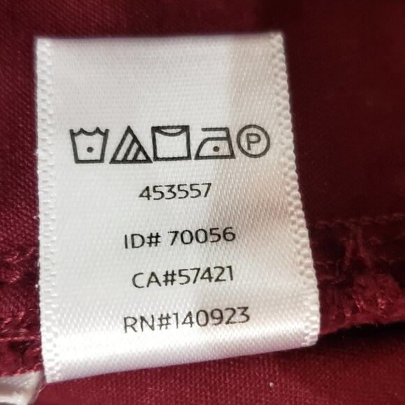 Ann Taylor LOFT Skinny Jean Size 6 Marisa Burgundy Moto Gold Ankle Pocket Zipper - Picture 8 of 9